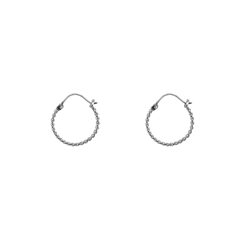 EAR Sterling Silver Twist Hoop