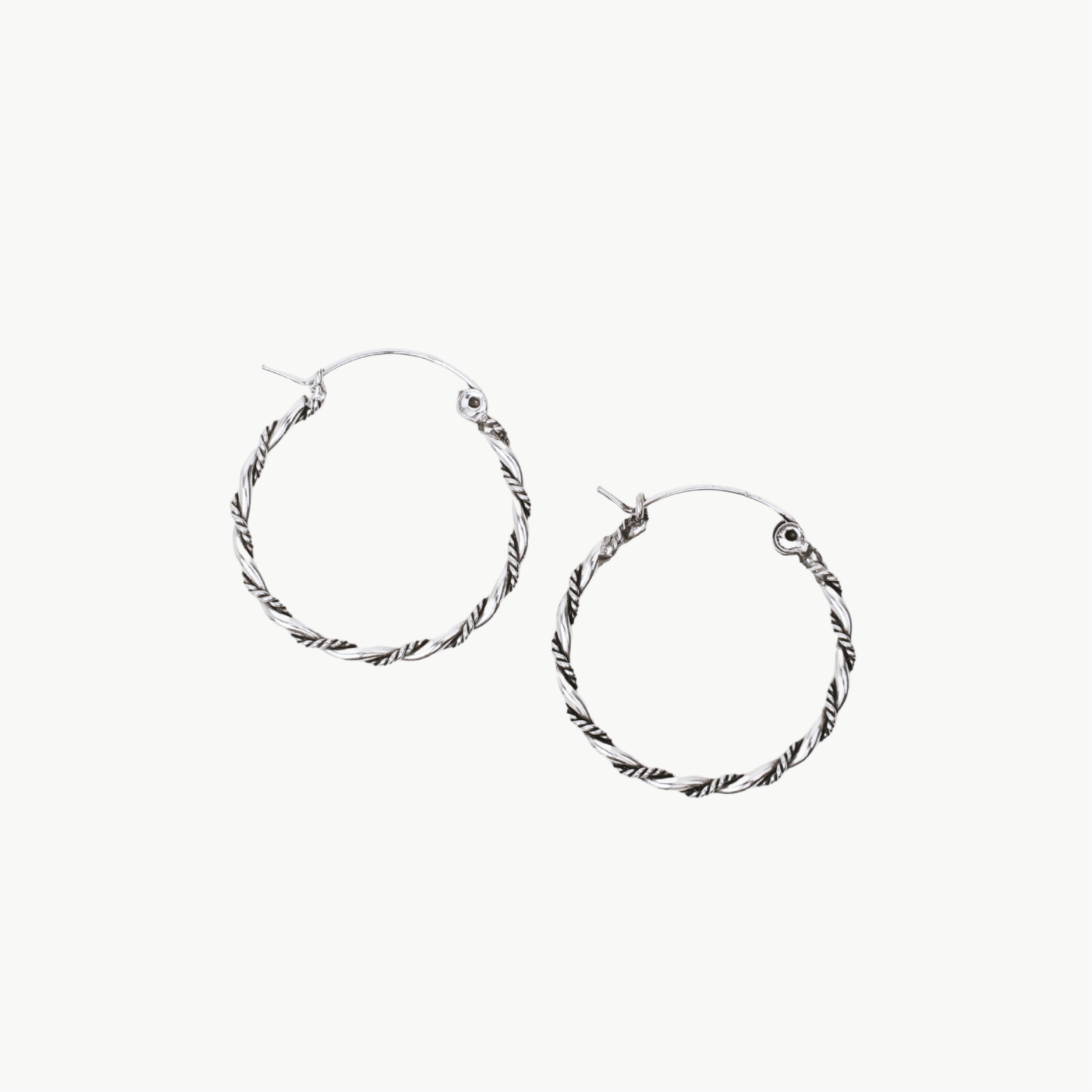 EAR Sterling Silver Twisted 2 Strand Hoops