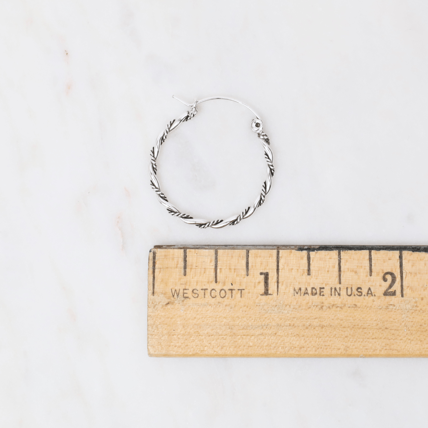 EAR Sterling Silver Twisted 2 Strand Hoops