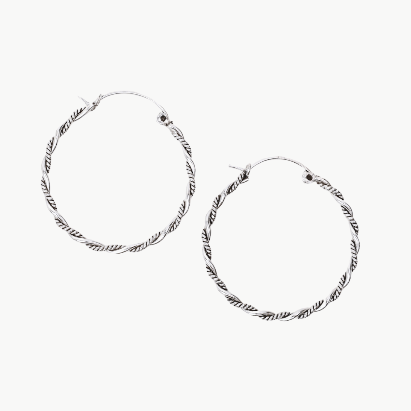 EAR Sterling Silver Twisted 2 Strand Hoops