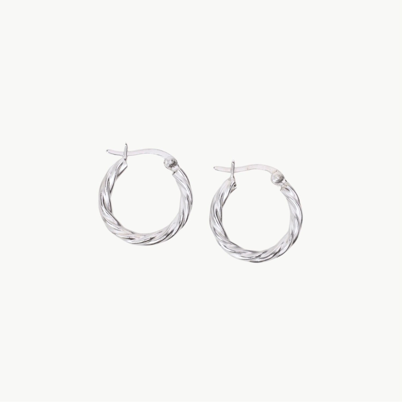 EAR Sterling Silver Twisted Latching Hoops