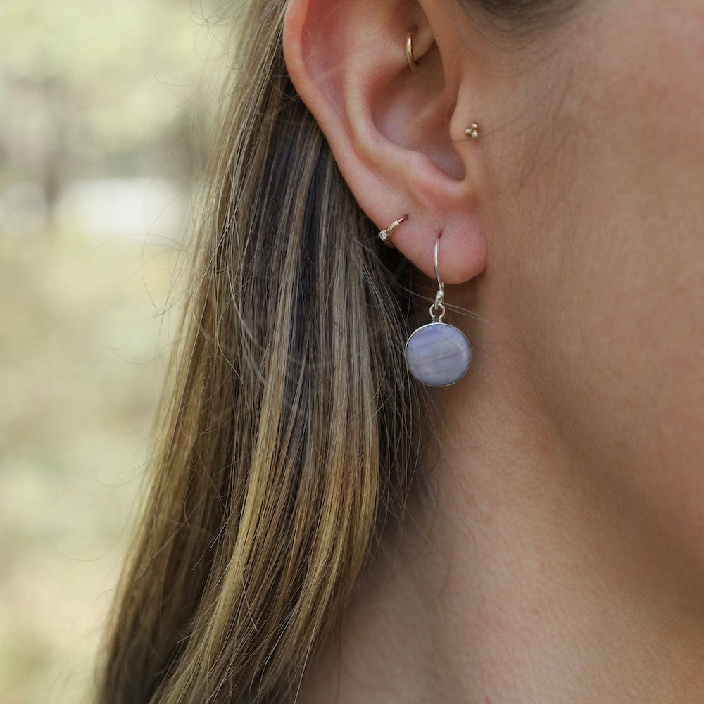 EAR Sterling Silver with Lavender Shell