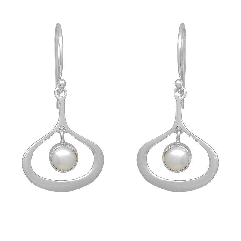 EAR Sterling Silver with Pearl Drop