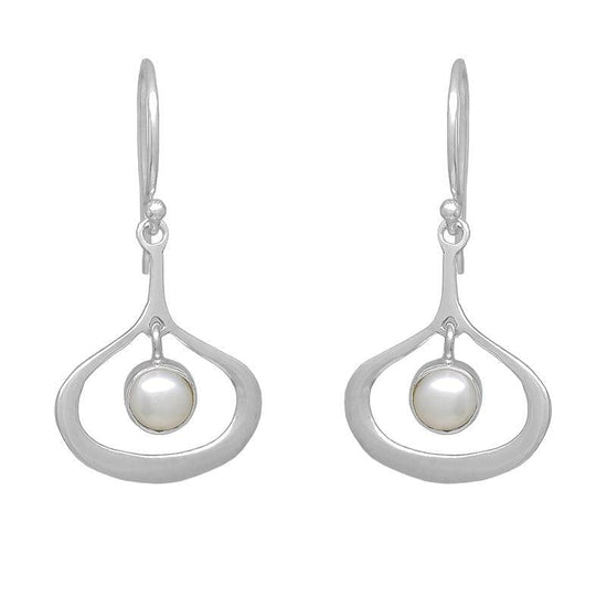 EAR Sterling Silver with Pearl Drop