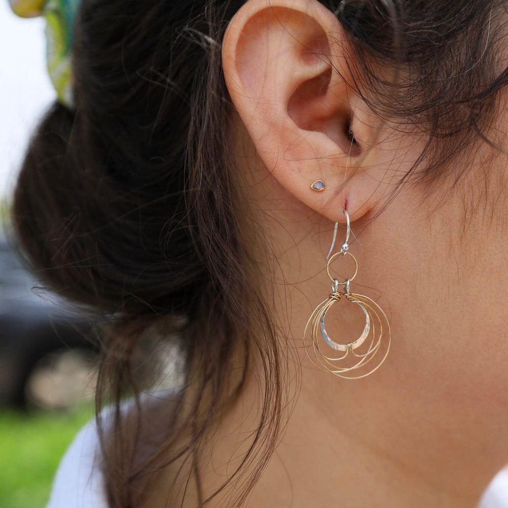 EAR Sterling Silver & Woven Gold Filled Earrings