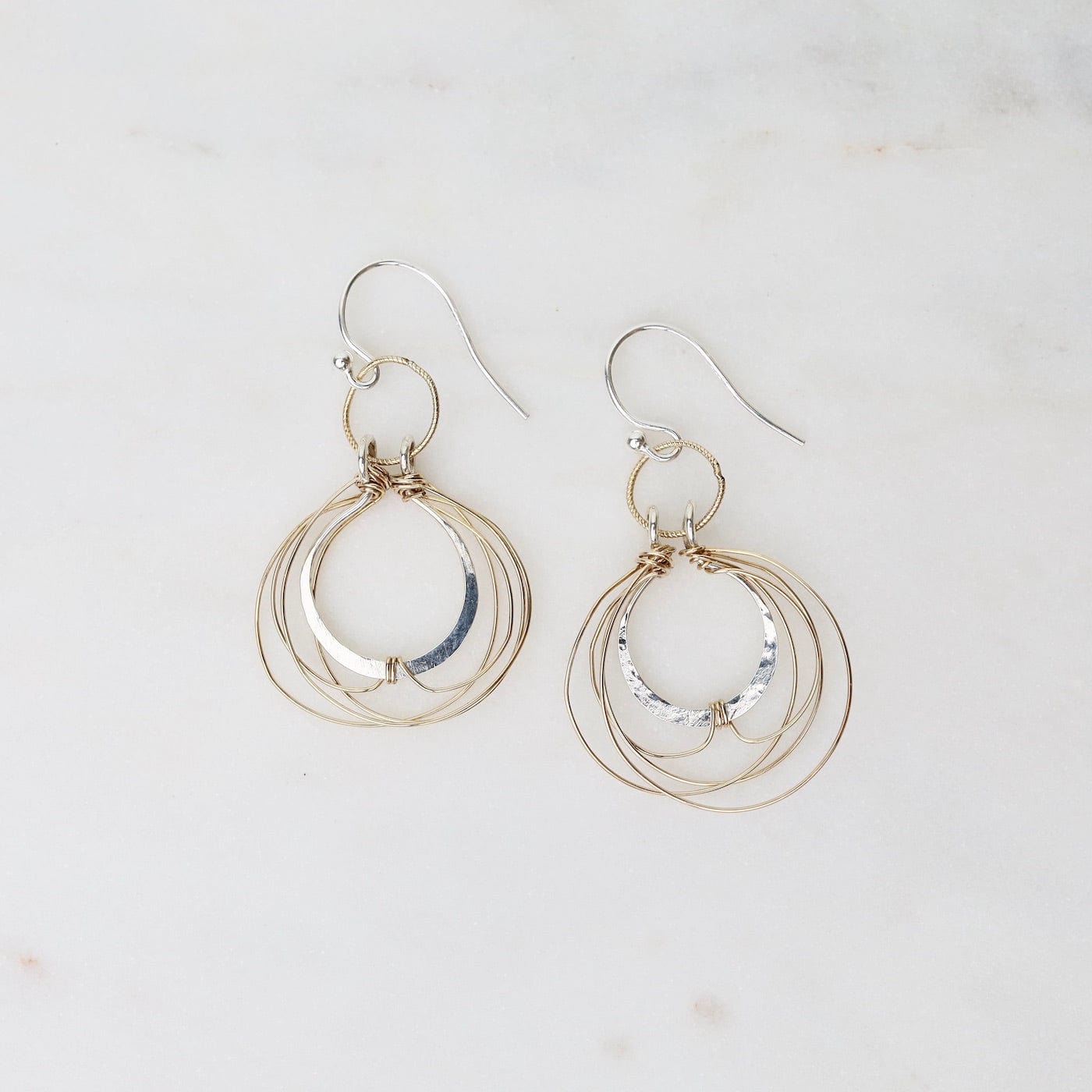 EAR Sterling Silver & Woven Gold Filled Earrings