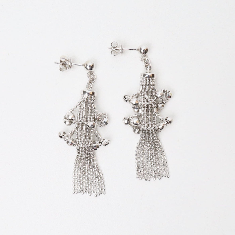 EAR Sterling Silver Woven Lace Double Lantern Earrings