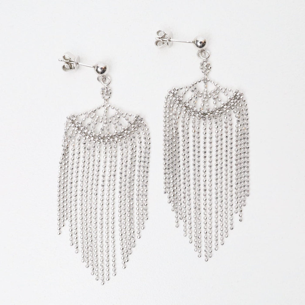 EAR Sterling Silver Woven Lace Fan Earrings