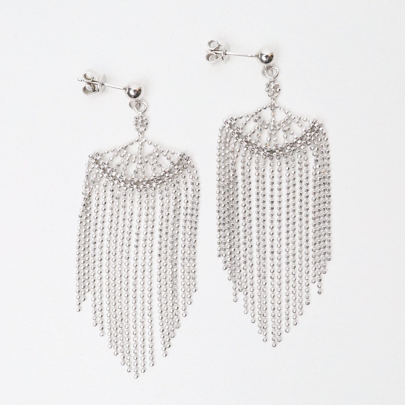 EAR Sterling Silver Woven Lace Fan Earrings