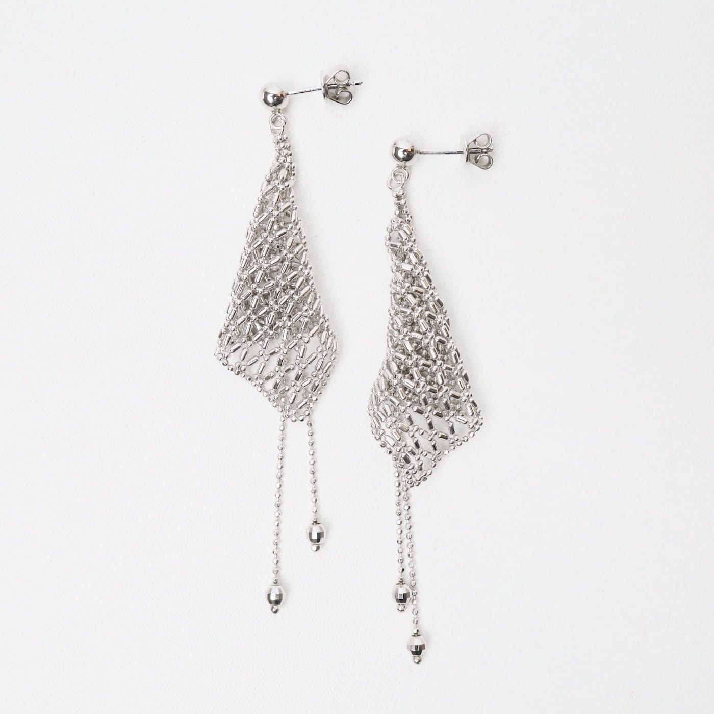 EAR Sterling Silver Woven Lace Trumpet Earrings