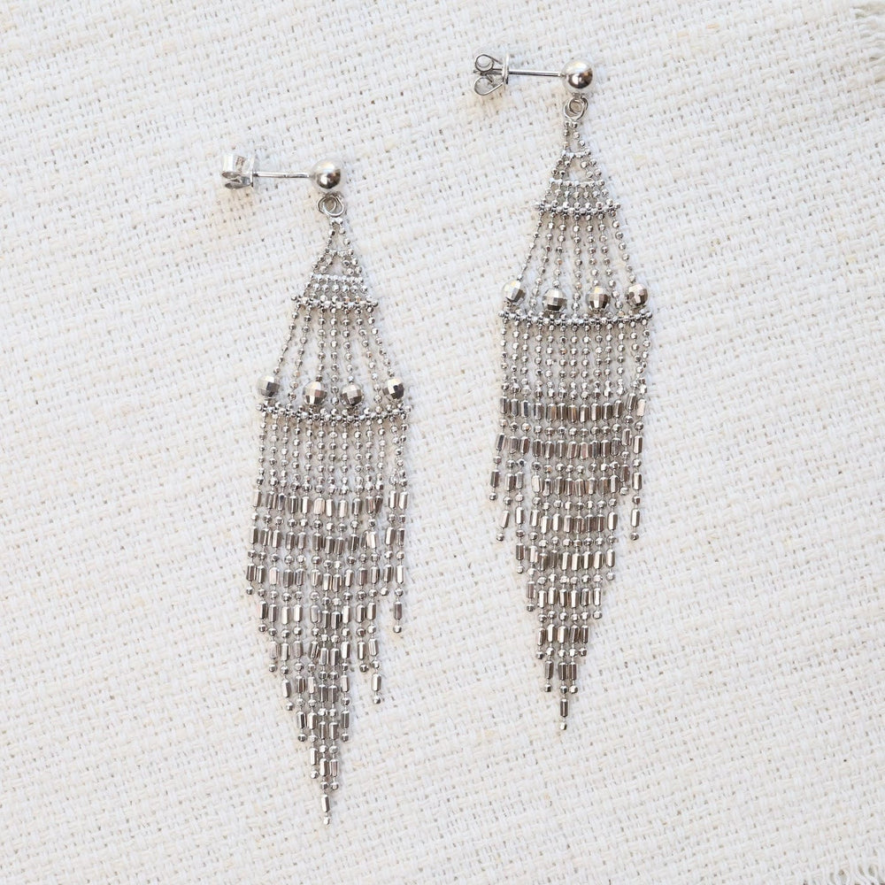 EAR Sterling Silver Woven Large Draped Earrings