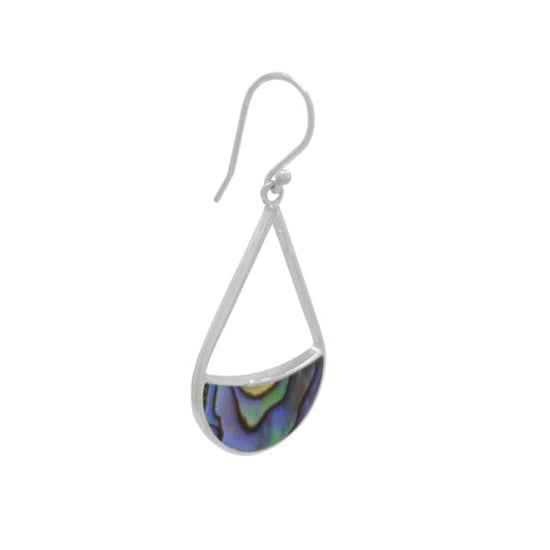 EAR Sterling Sterling Silver with Crescent Paua Shell Earrings