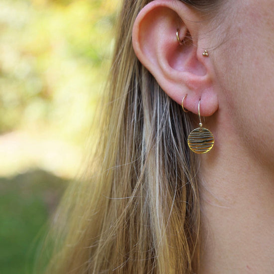 EAR Strata Collection – Small Solid Brass Dangle Earrings