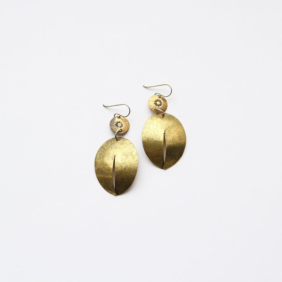 EAR Striking Brass Pod Earring