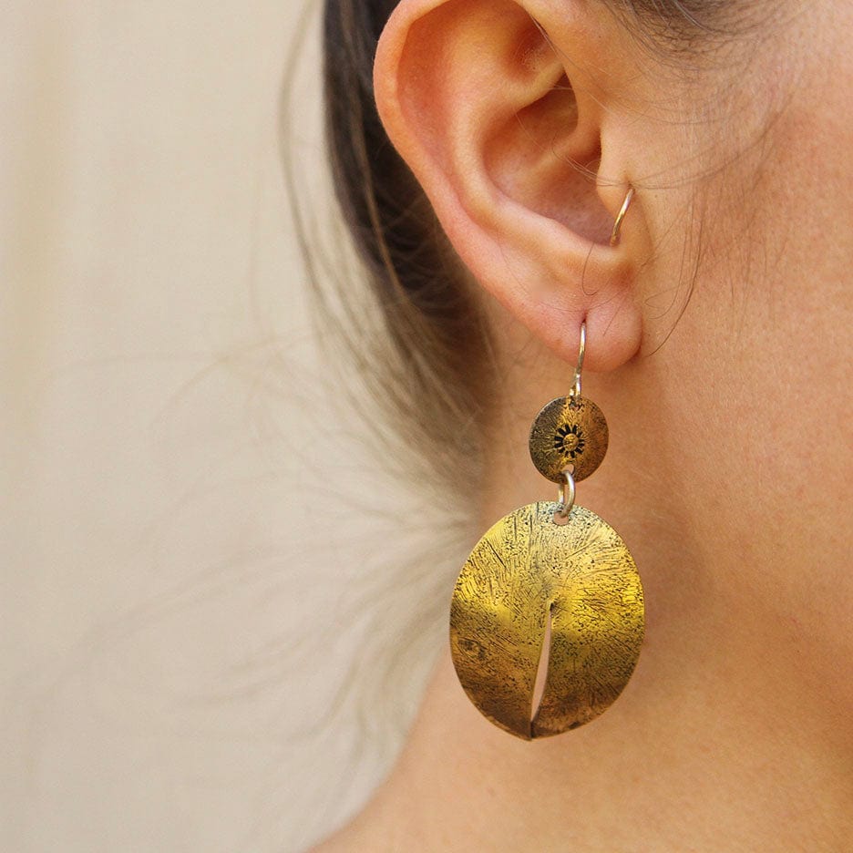 EAR Striking Brass Pod Earring