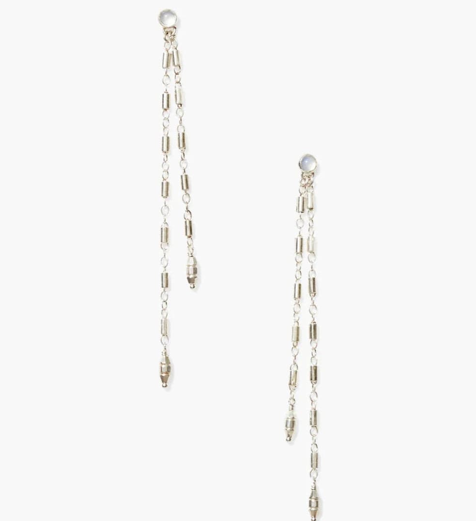 EAR Suleyma Drop Earrings Silver with Moonstone