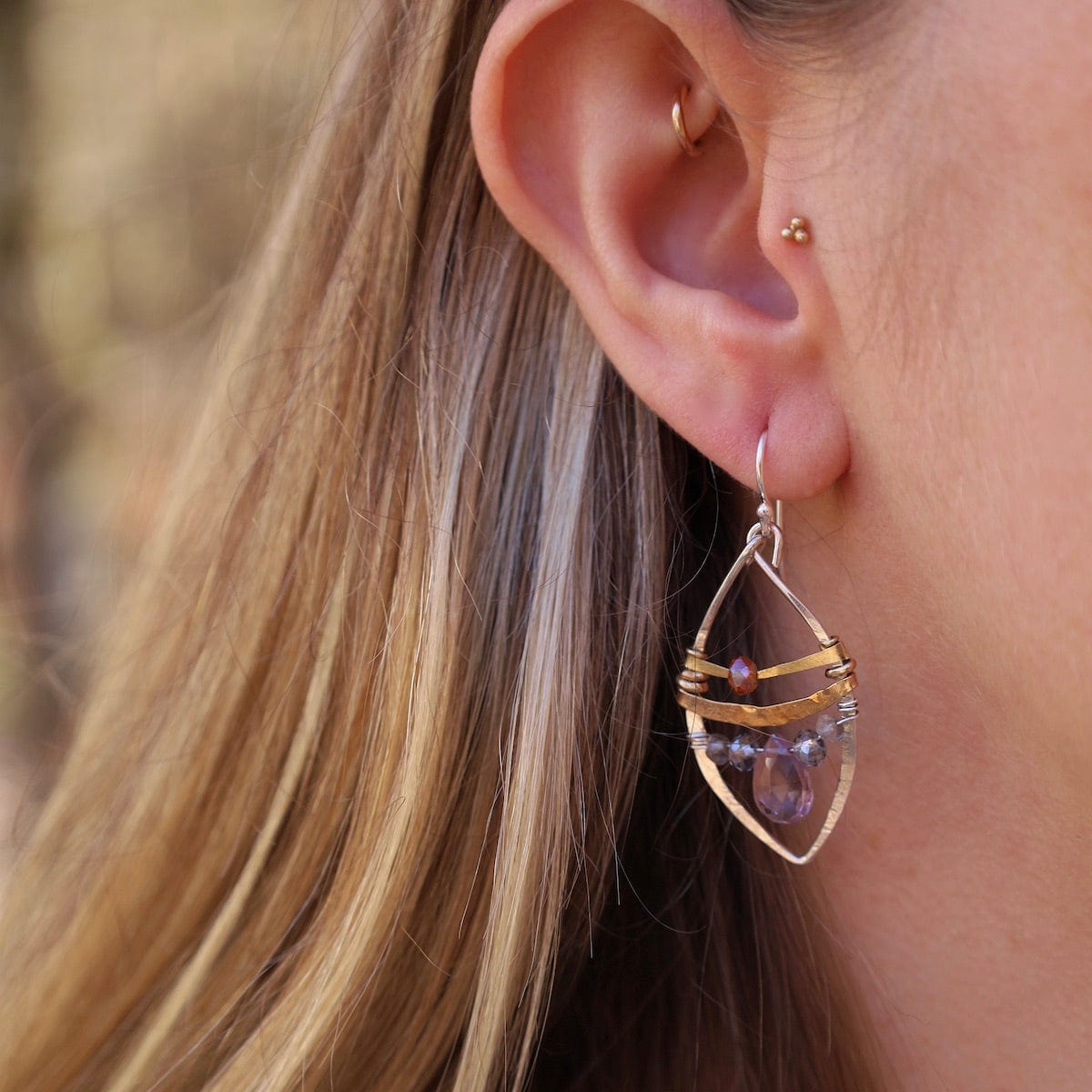 EAR Sunset Earrings with Amethyst