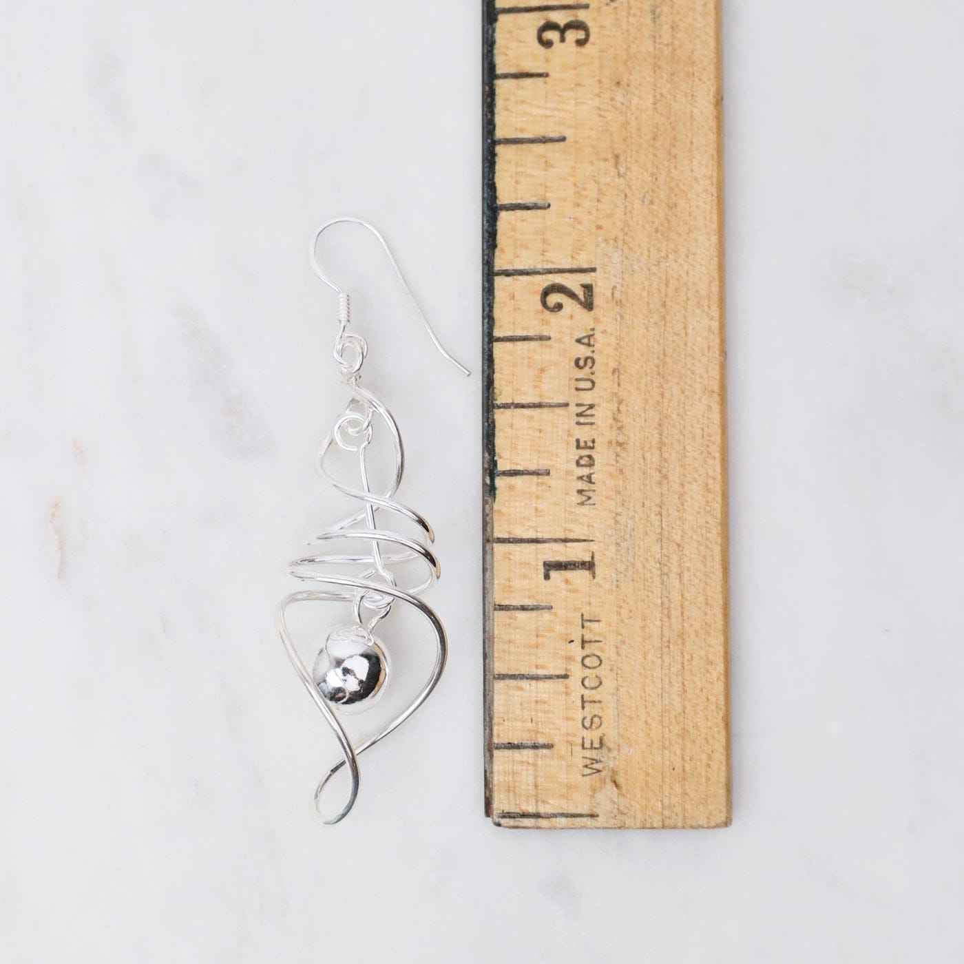 EAR Swirl with Ball Drop Earrings