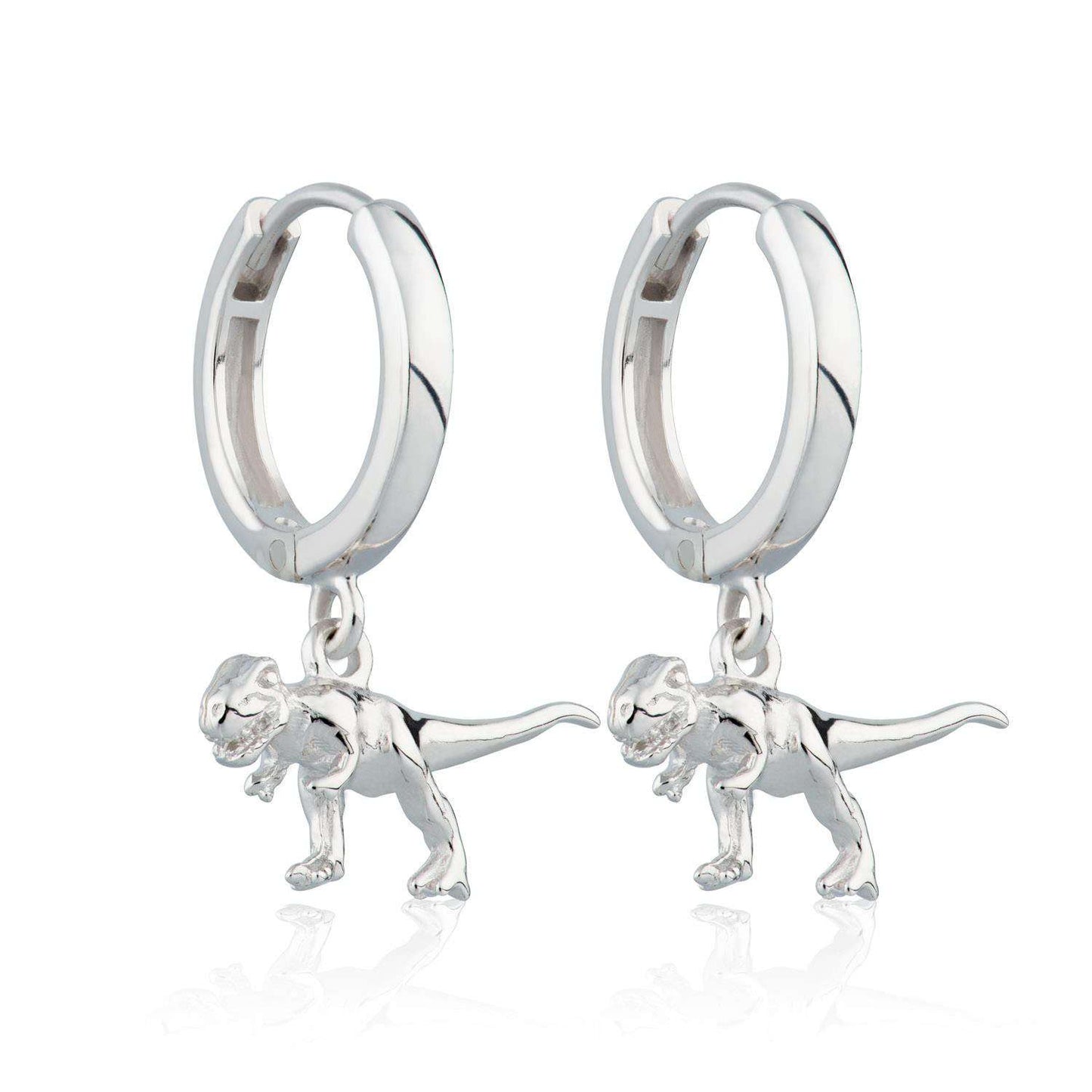 EAR T-Rex Dinosaur Hoop Earrings - Sterling Silver