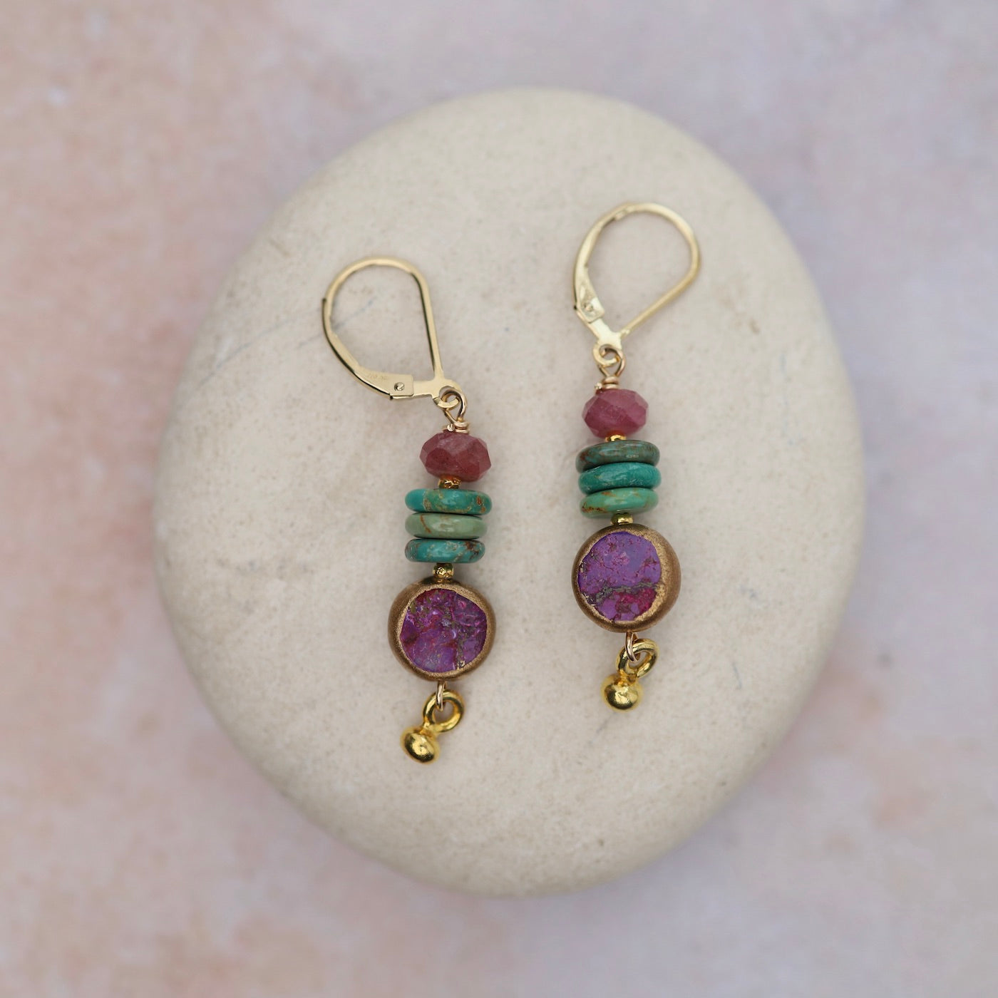 Tear Jerker Purple Turquoise Earrings – Dandelion Jewelry