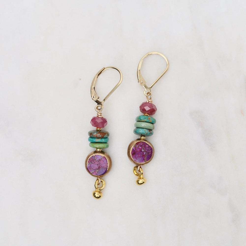 
                      
                        EAR Tear Jerker Purple Turquoise Earrings
                      
                    