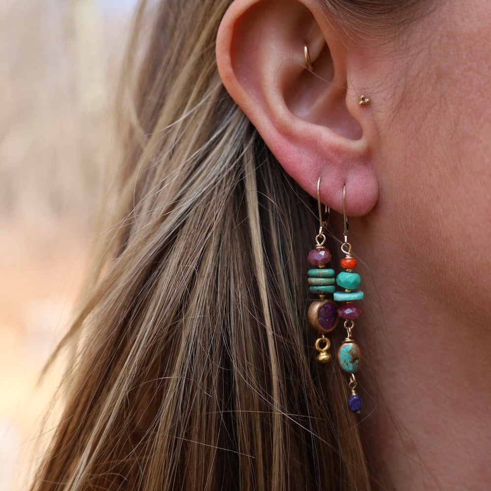 
                      
                        EAR Tear Jerker Purple Turquoise Earrings
                      
                    