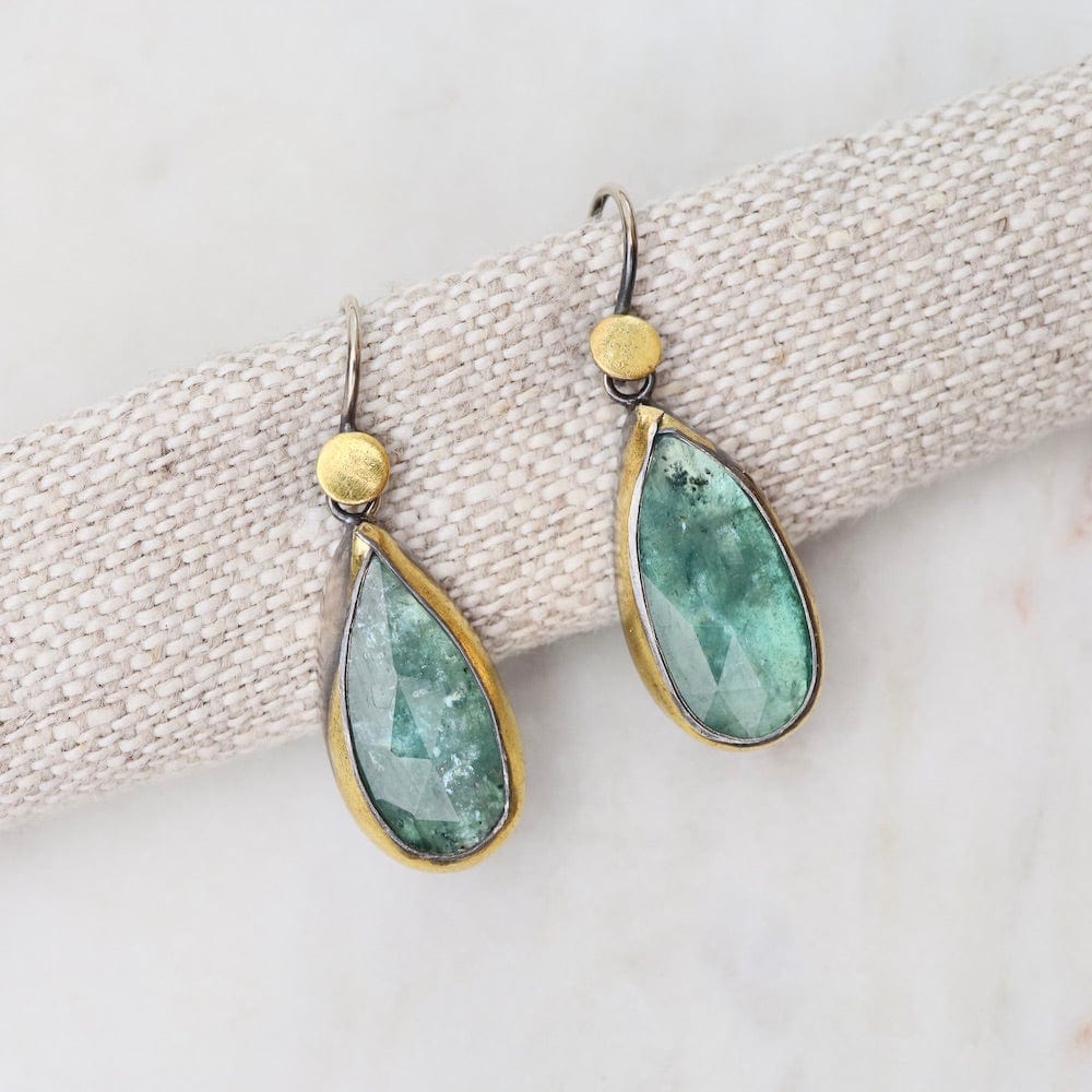 
                  
                    EAR Teardrop Fold Earrings with Green Kyanite
                  
                