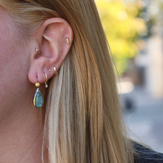 EAR Teardrop Fold Earrings with Sky Blue Kyanite