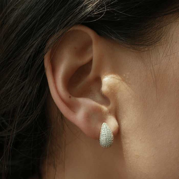 EAR Teardrop Pave CZ Stud Earrings