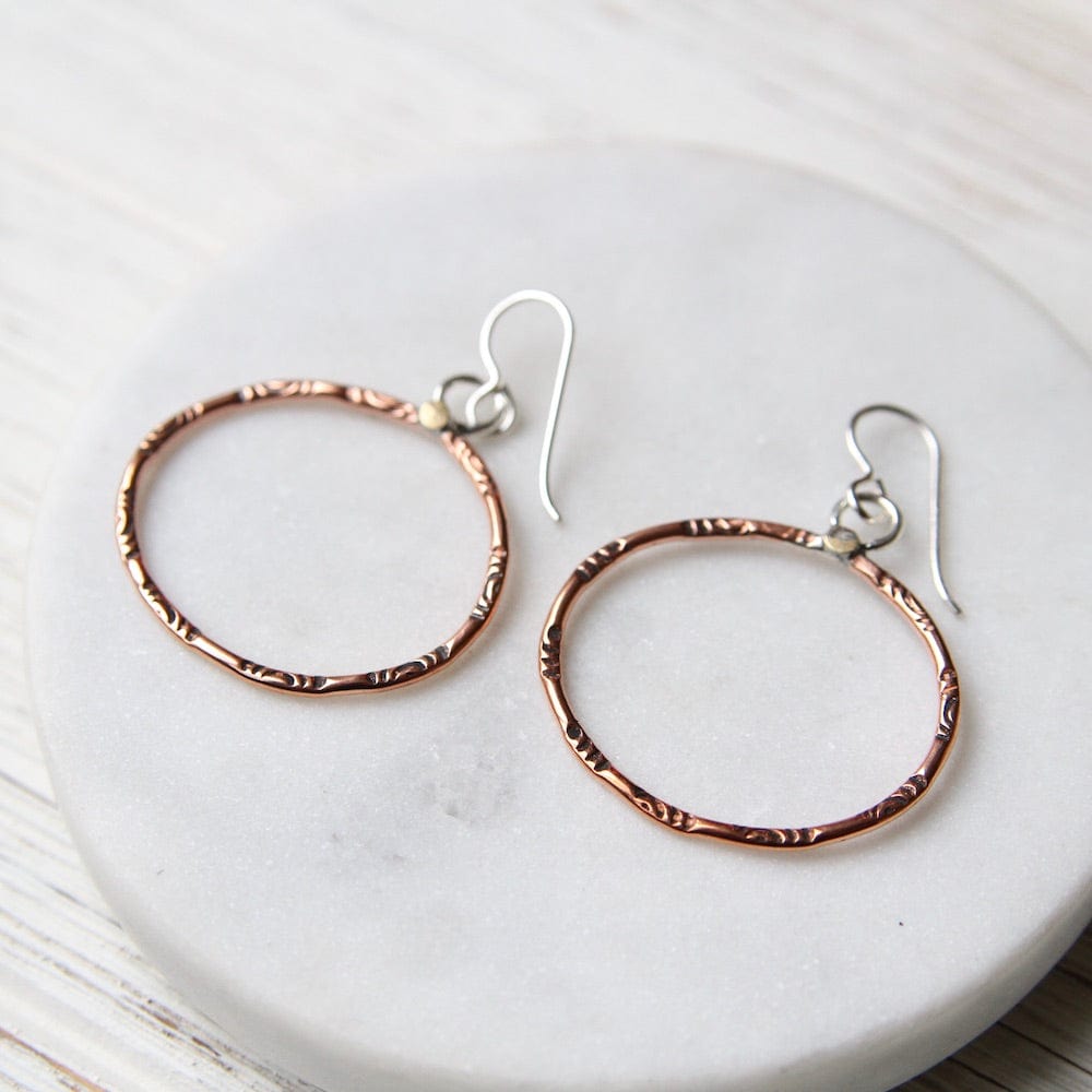 
                  
                    EAR Textured Copper Oval Hoops
                  
                