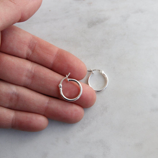 EAR Thick 15mm Sterling Silver Tube Hoop