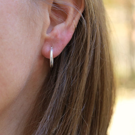 EAR Thick 15mm Sterling Silver Tube Hoop