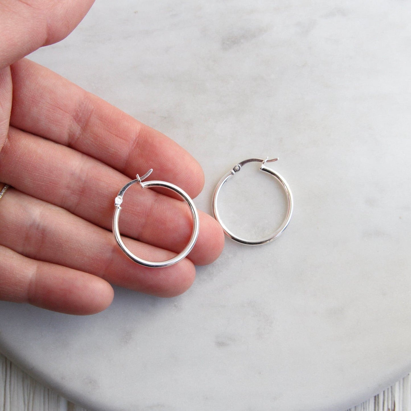 EAR Thick 30mm Sterling Silver Tube Hoop