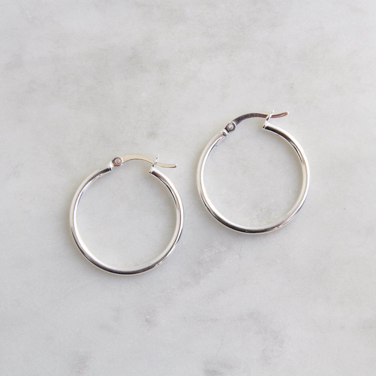 EAR Thick 30mm Sterling Silver Tube Hoop