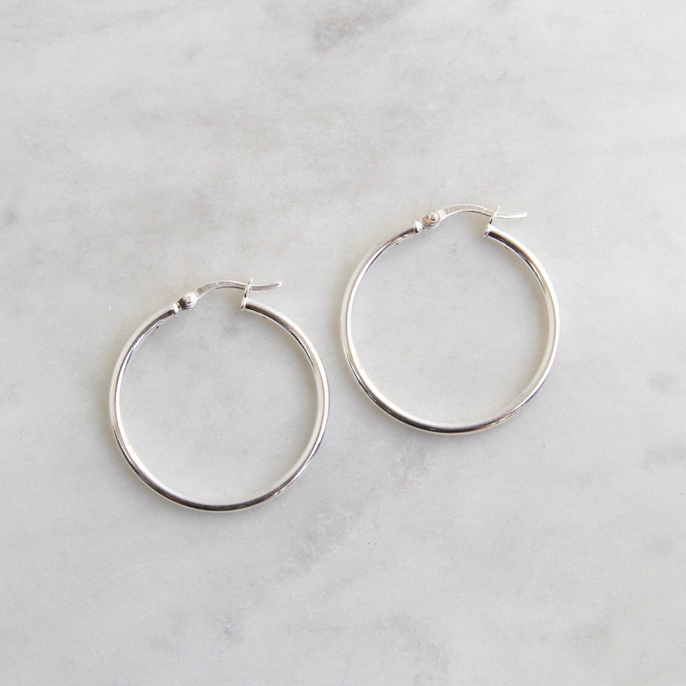 EAR Thick 35mm Sterling Silver Tube Hoop