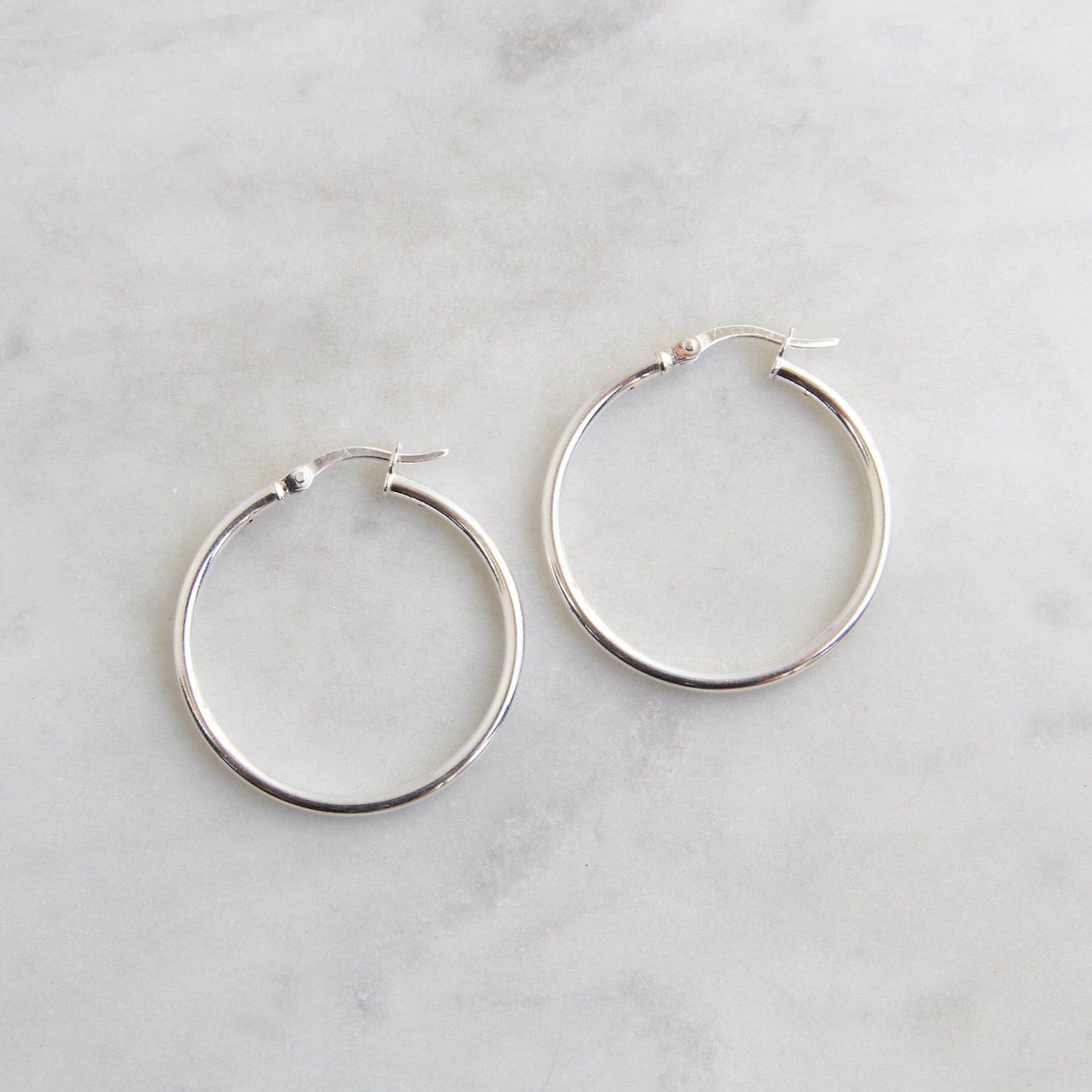 EAR Thick 35mm Sterling Silver Tube Hoop