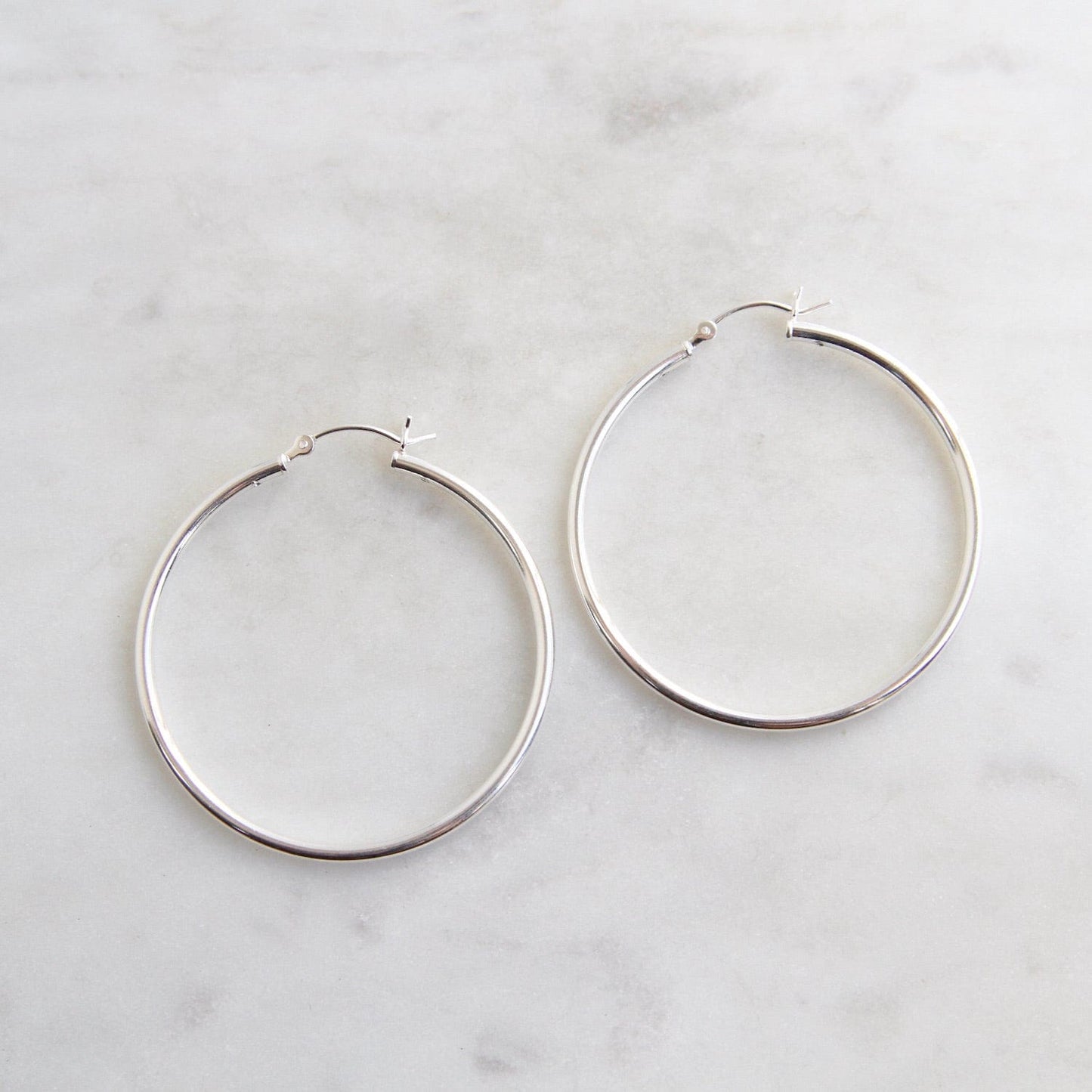 EAR Thick 40mm Sterling Silver Tube Hoop