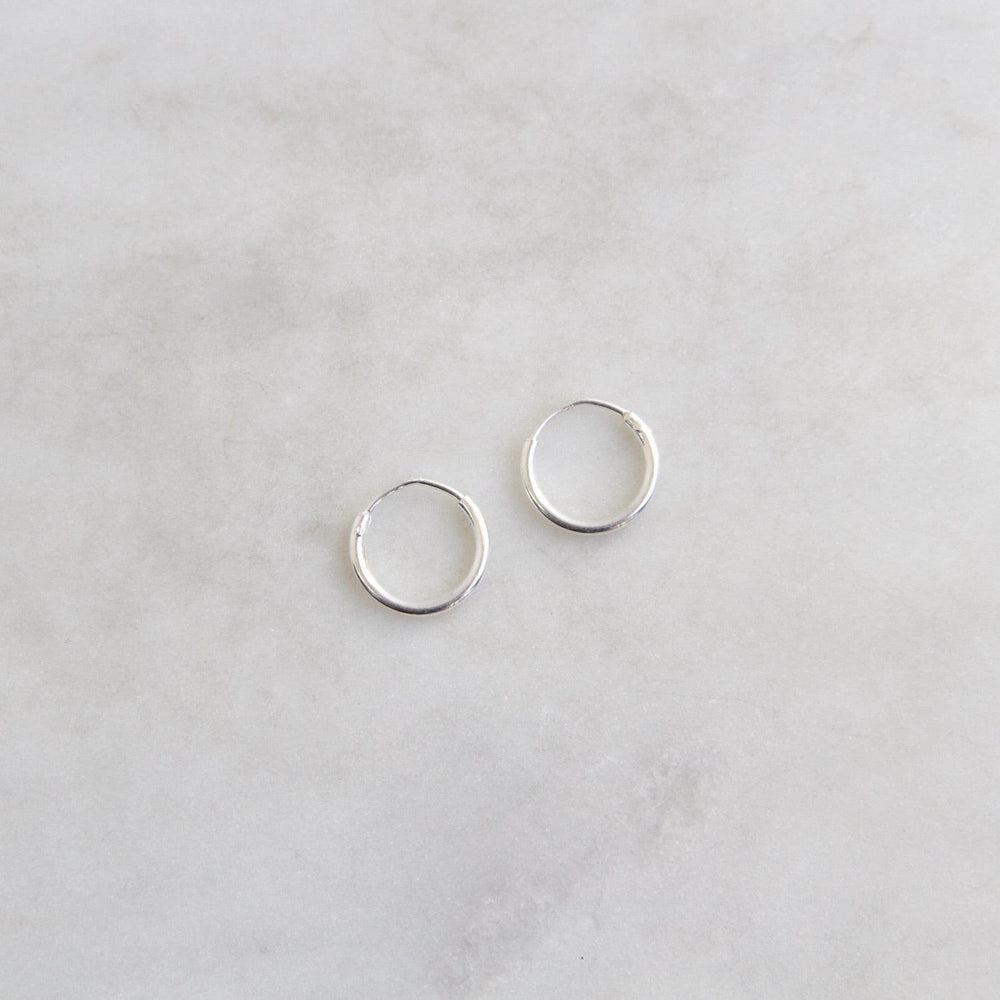 EAR Thin 10mm Sterling Silver Infinity Hoop