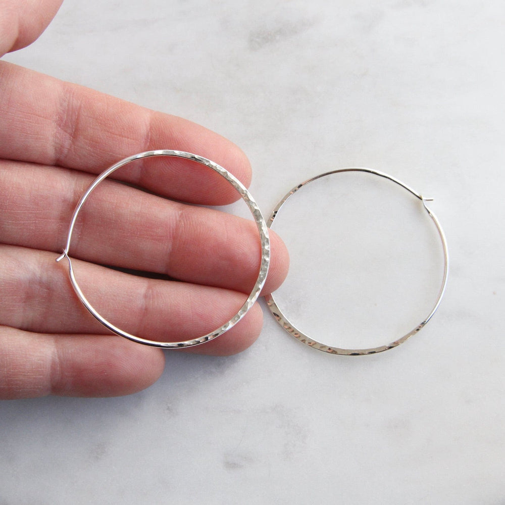 
                  
                    EAR Thin 40mm Sterling Silver Hammered Hoop
                  
                