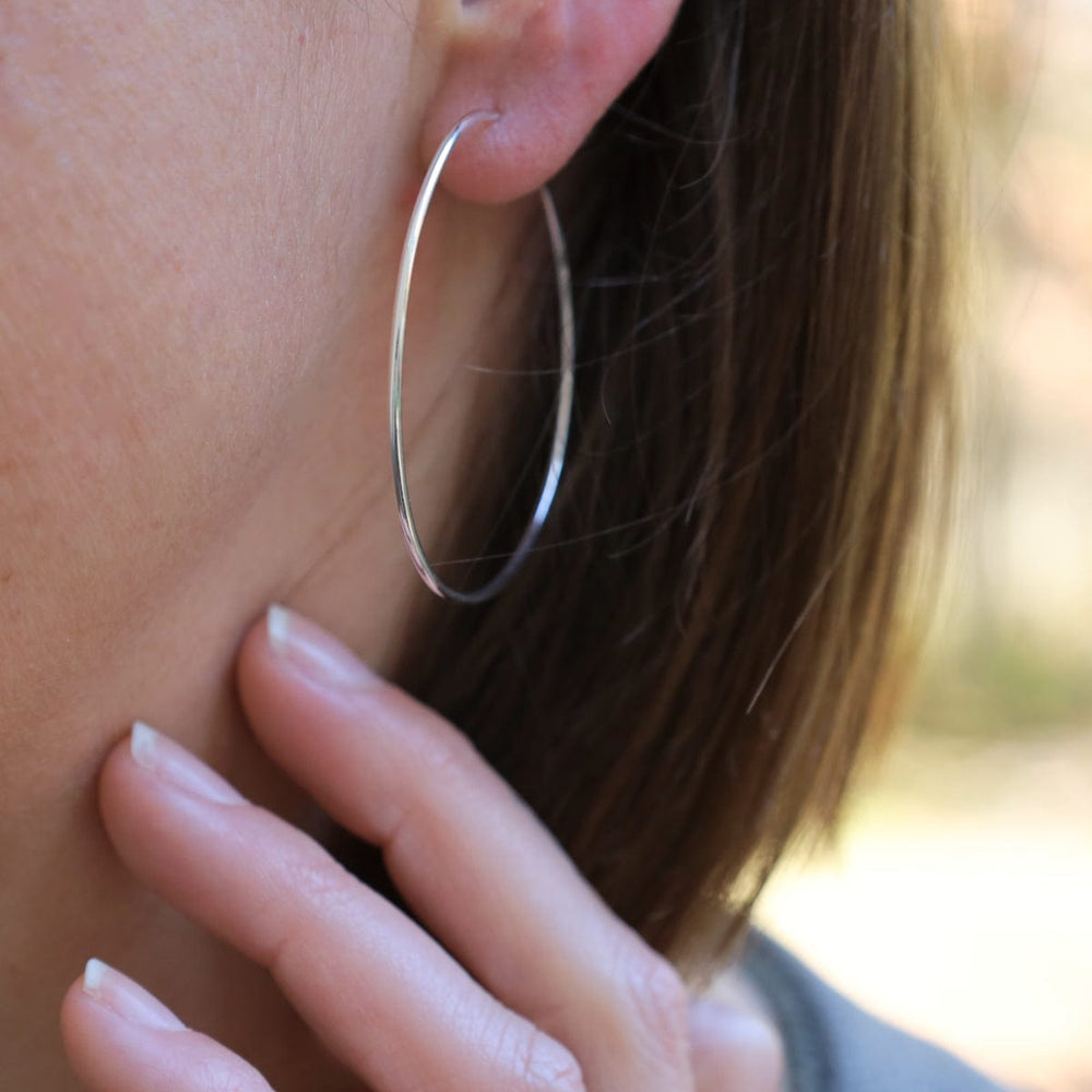 
                  
                    EAR Thin 50mm Round Sterling Silver Hoop
                  
                