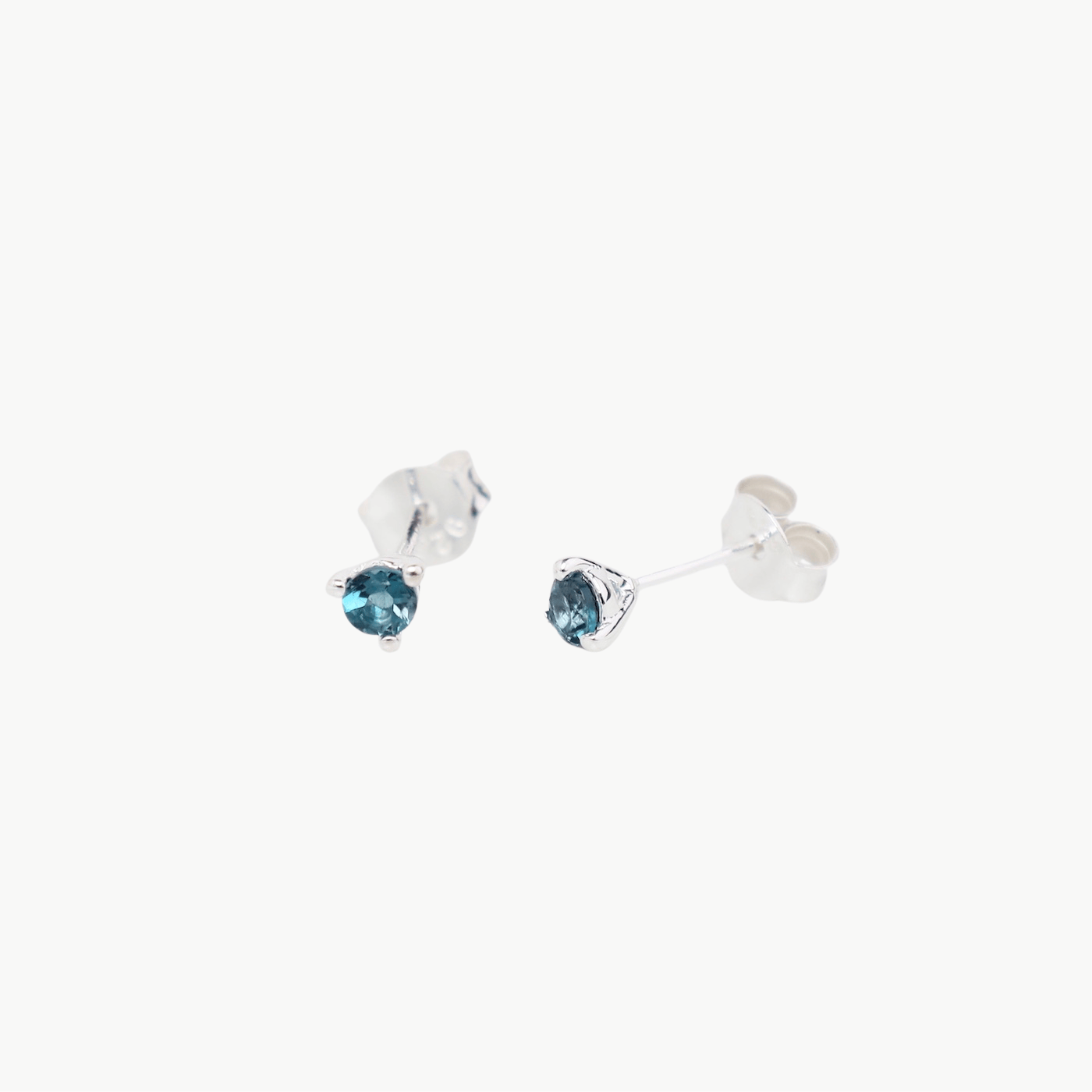 EAR Three Prong London Blue Topaz Stud Earrings