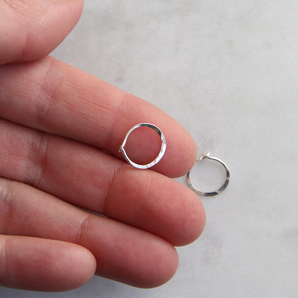 
                  
                    EAR Tiny 12mm Hammered Sterling Silver Hoop
                  
                