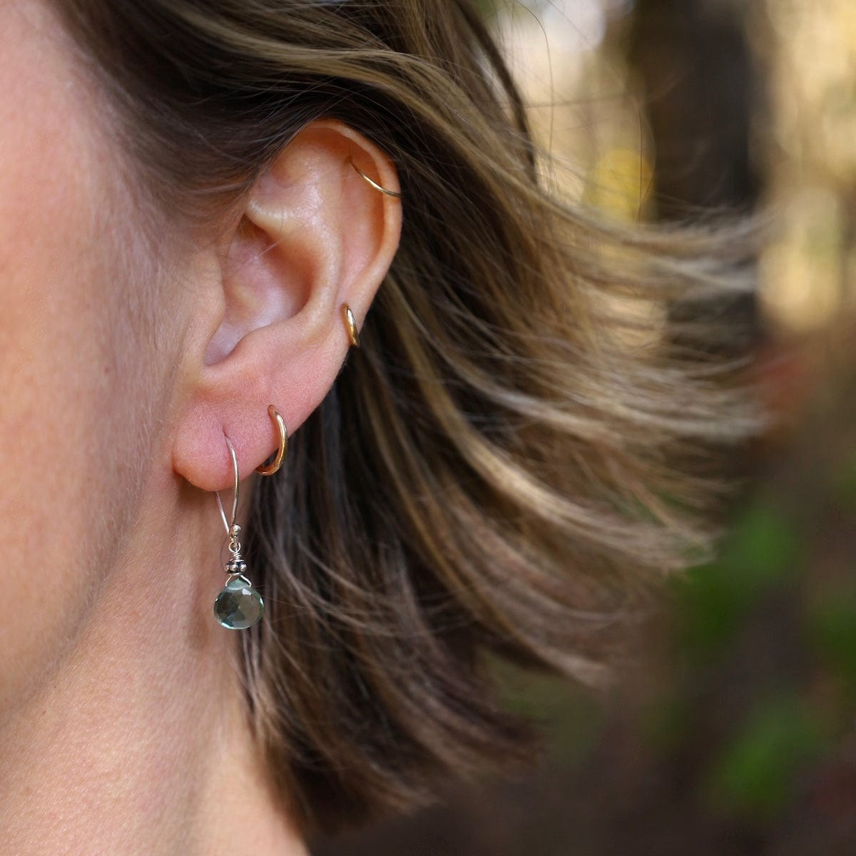 EAR Tiny Green Quartz Earrings