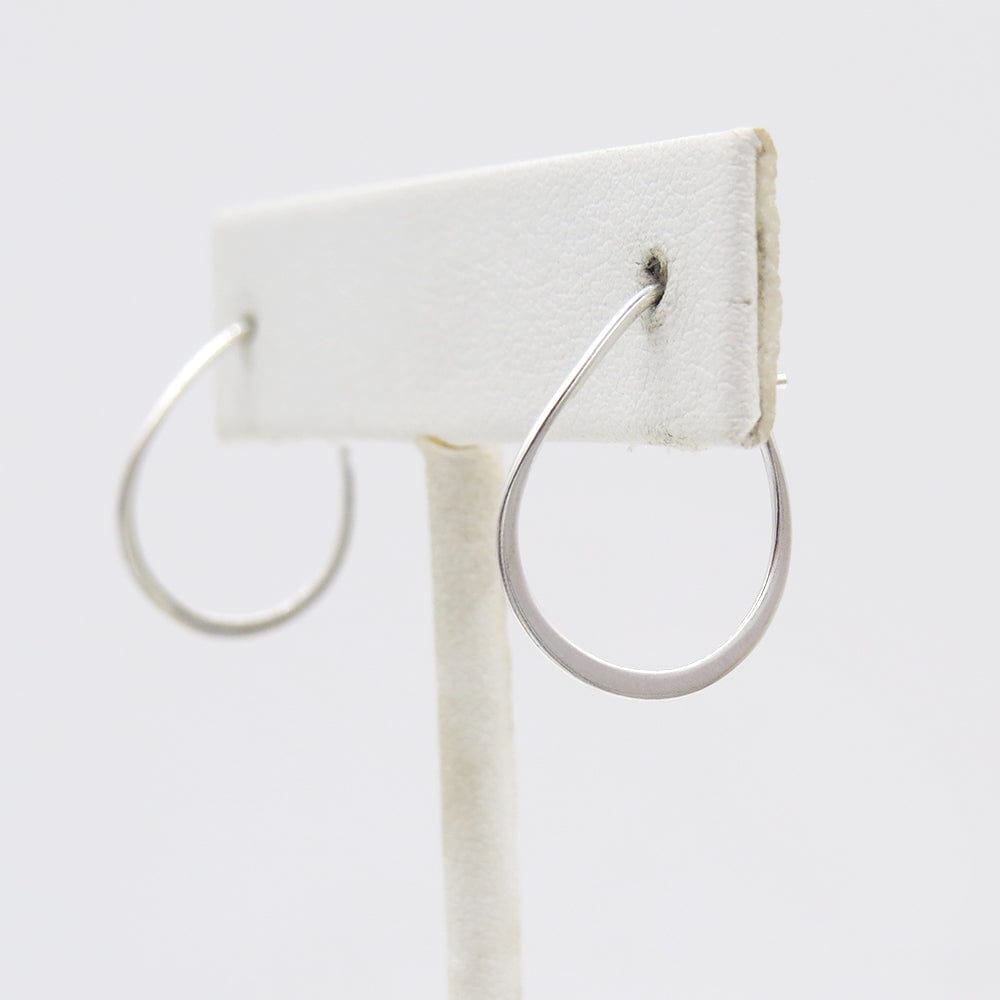 Load image into Gallery viewer, EAR Tiny Pear-Shape Silver Wire Hoop
