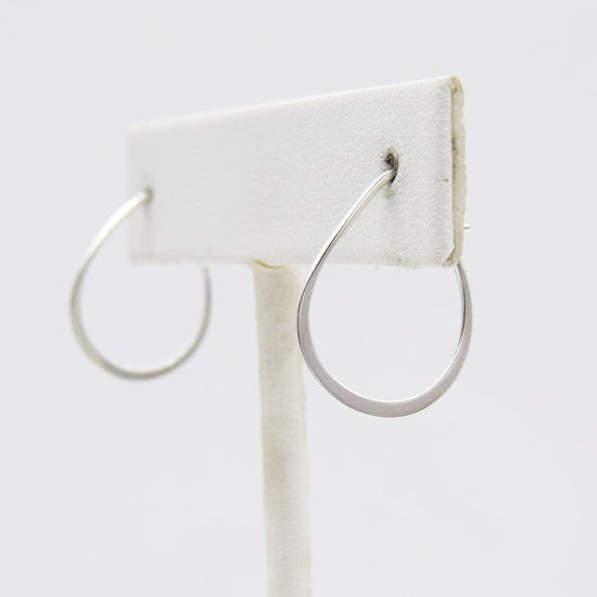 Load image into Gallery viewer, EAR Tiny Pear-Shape Silver Wire Hoop
