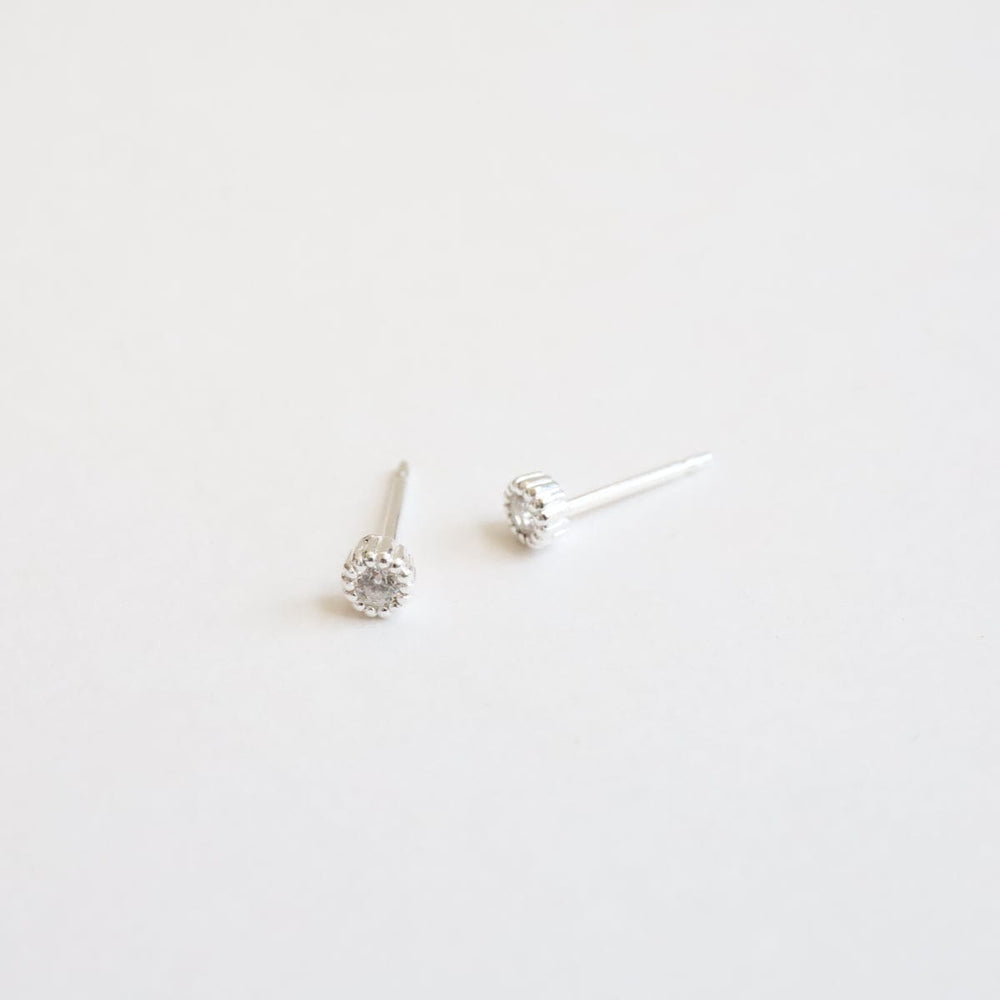 
                  
                    EAR Tiny Round Milgrain-Edge CZ Stud Earring - Sterling Silver
                  
                