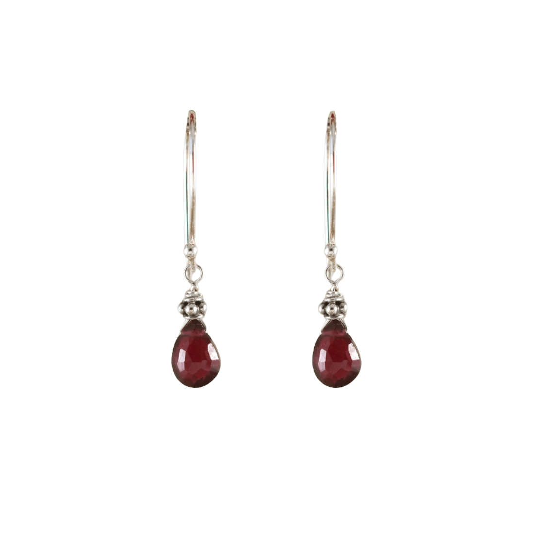 EAR Tiny Silver Garnet Earring