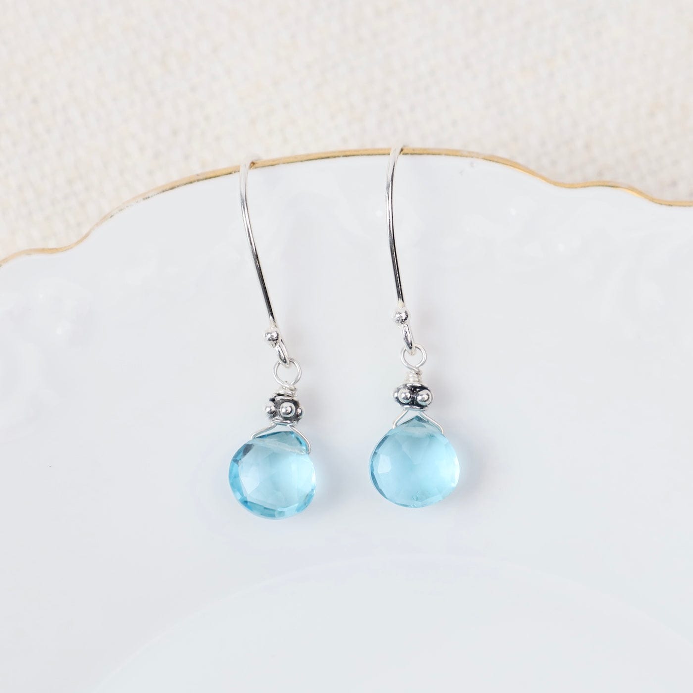 EAR Tiny Swiss Blue Quartz Earrings