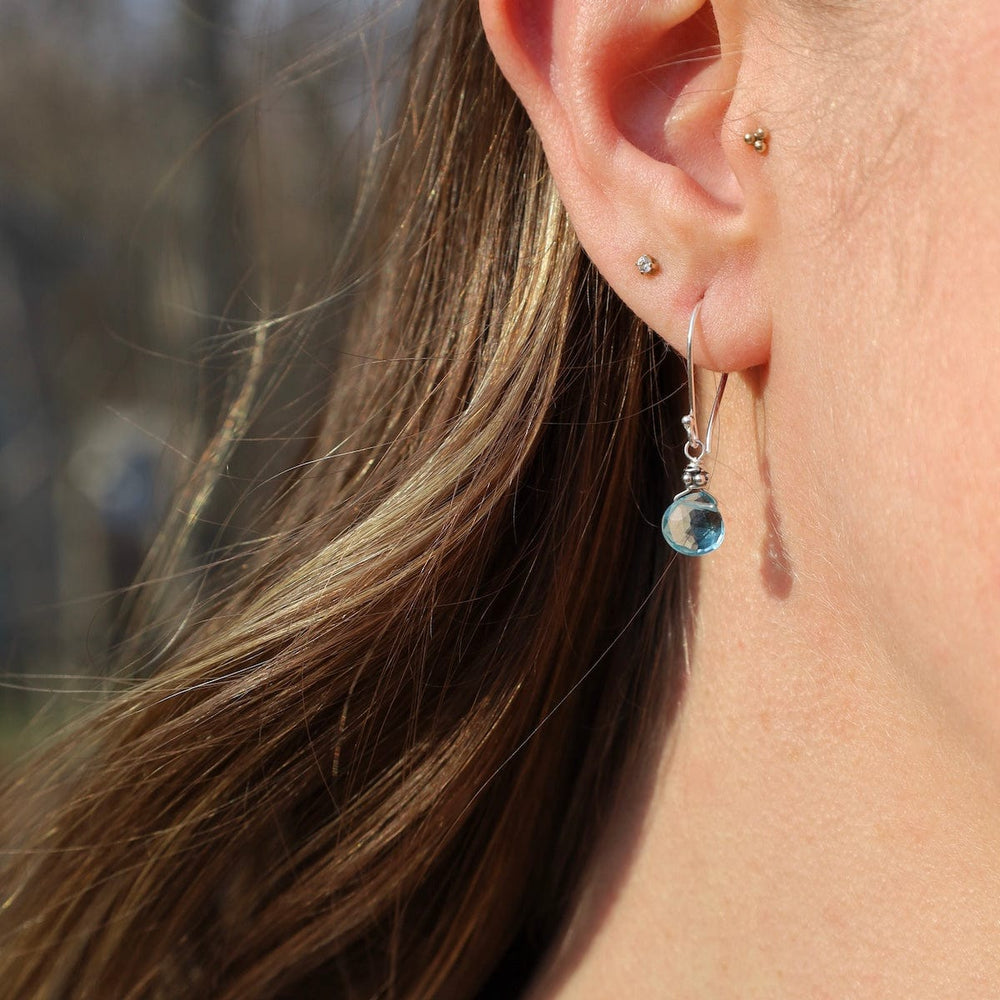 EAR Tiny Swiss Blue Quartz Earrings