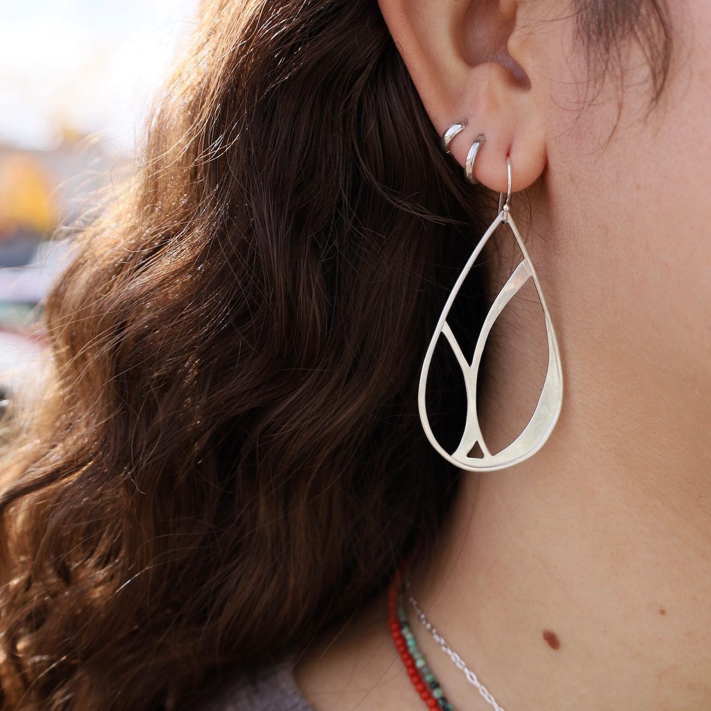 EAR Tree Silhouette Large Teardrop Earrings